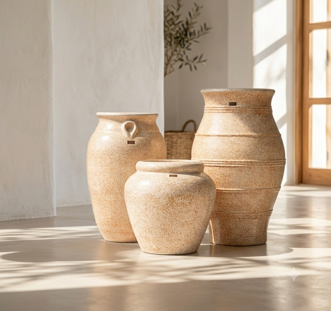 Roma Set of 3 Rustic Planters