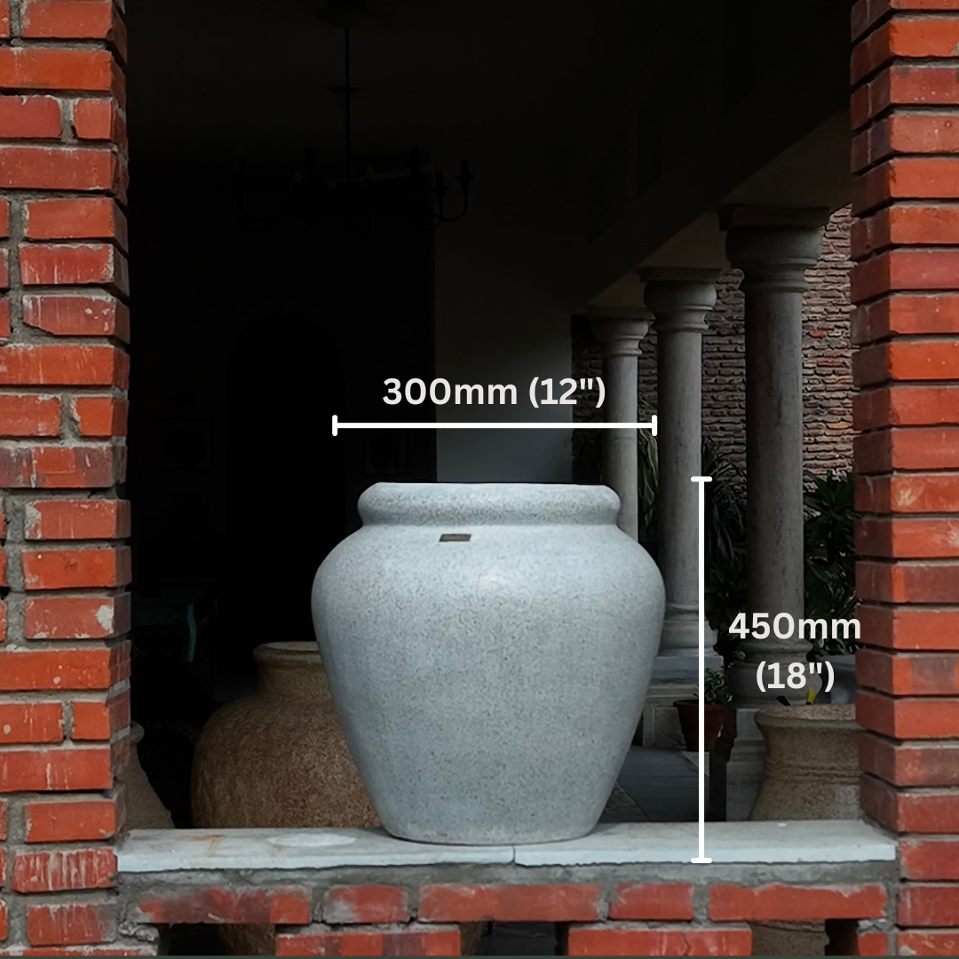 The Italian Trio - Set of 3 Rustic Planters in Light Grey