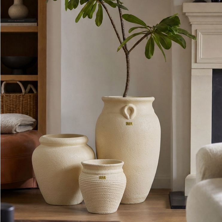 The Italian Trio - Set of 3 Planters in Off-White