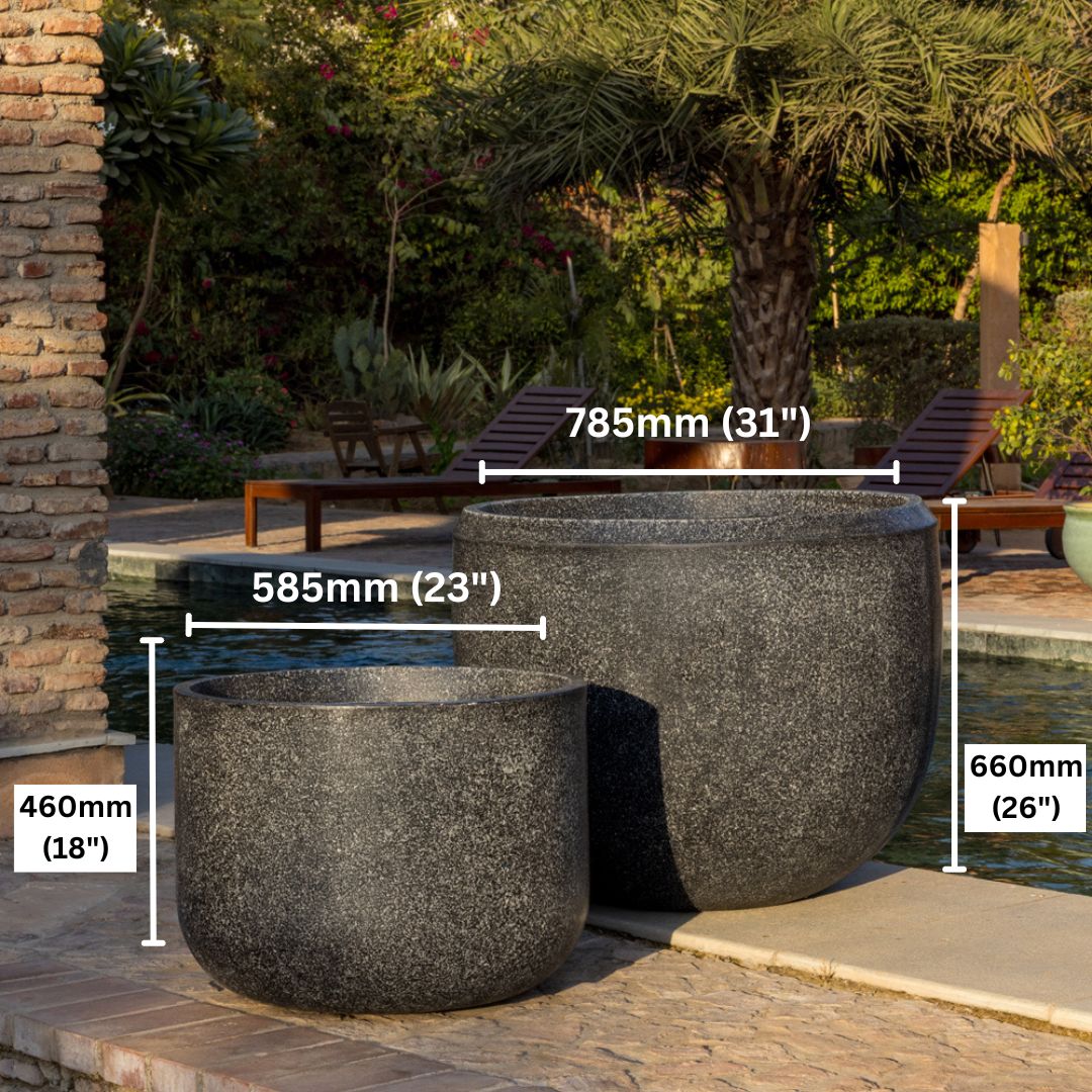 Florence Planter Large - Black - Ripples Home