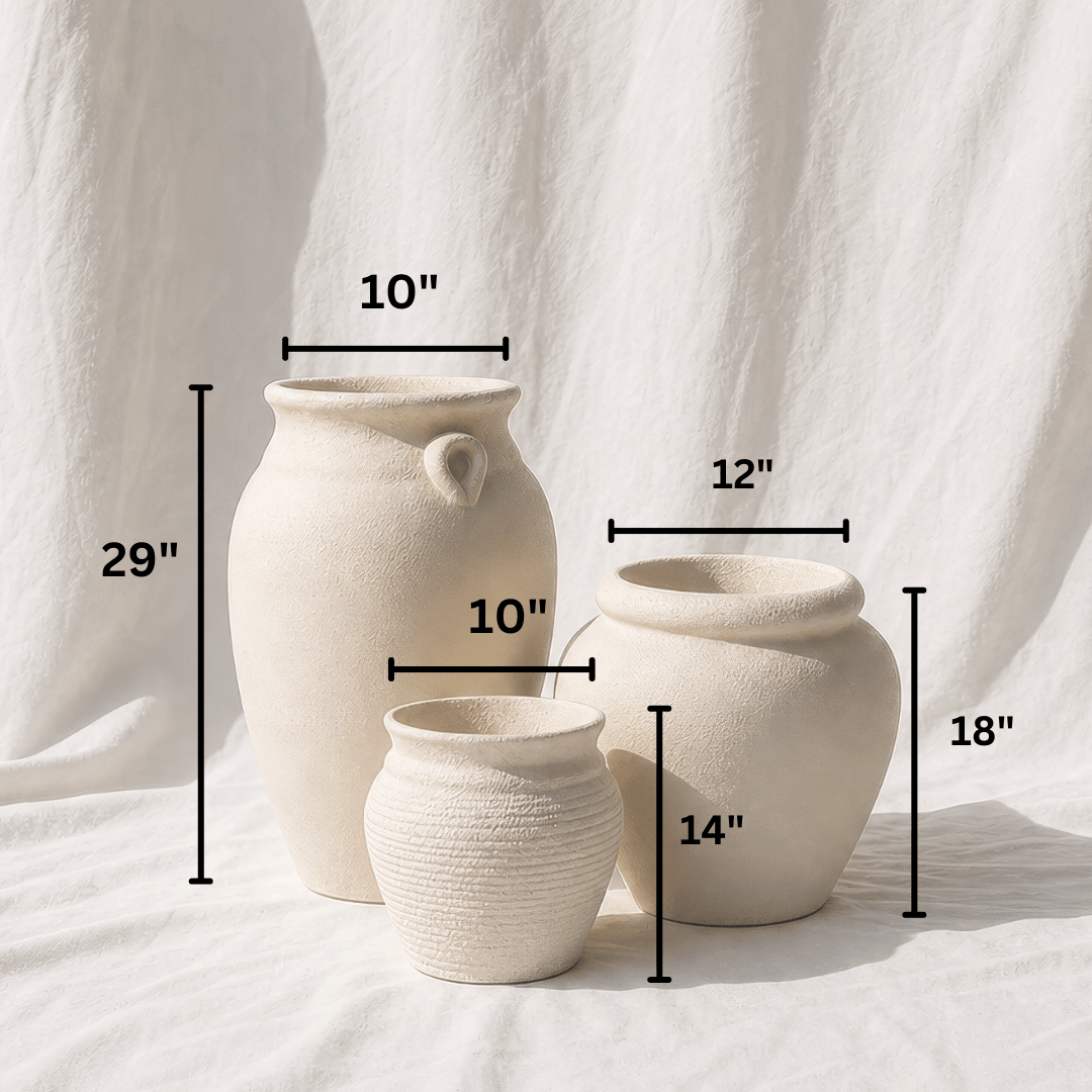 The Italian Trio - Set of 3 Planters in Off-White - Ripples Home