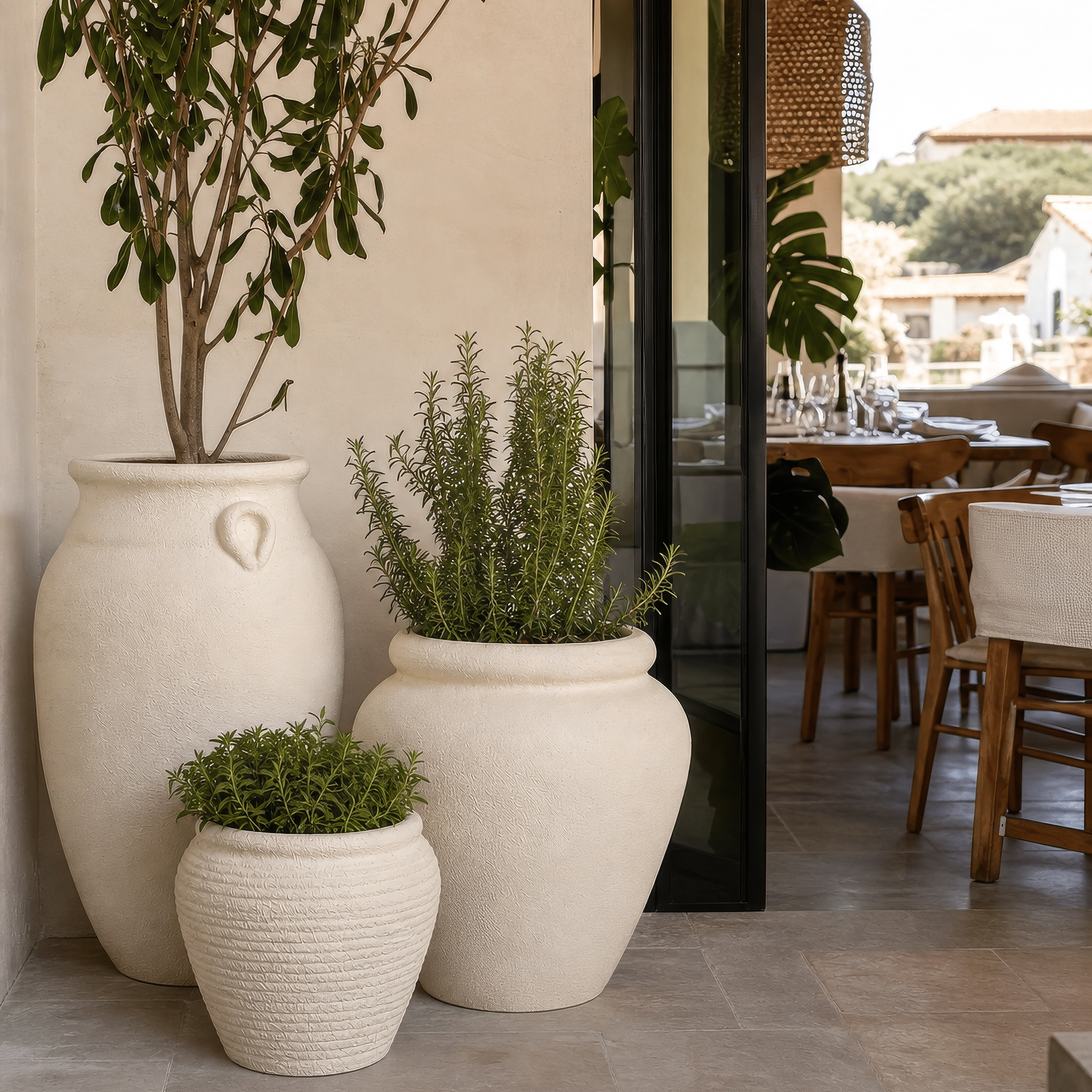 The Italian Trio - Set of 3 Planters in Off-White - Ripples Home