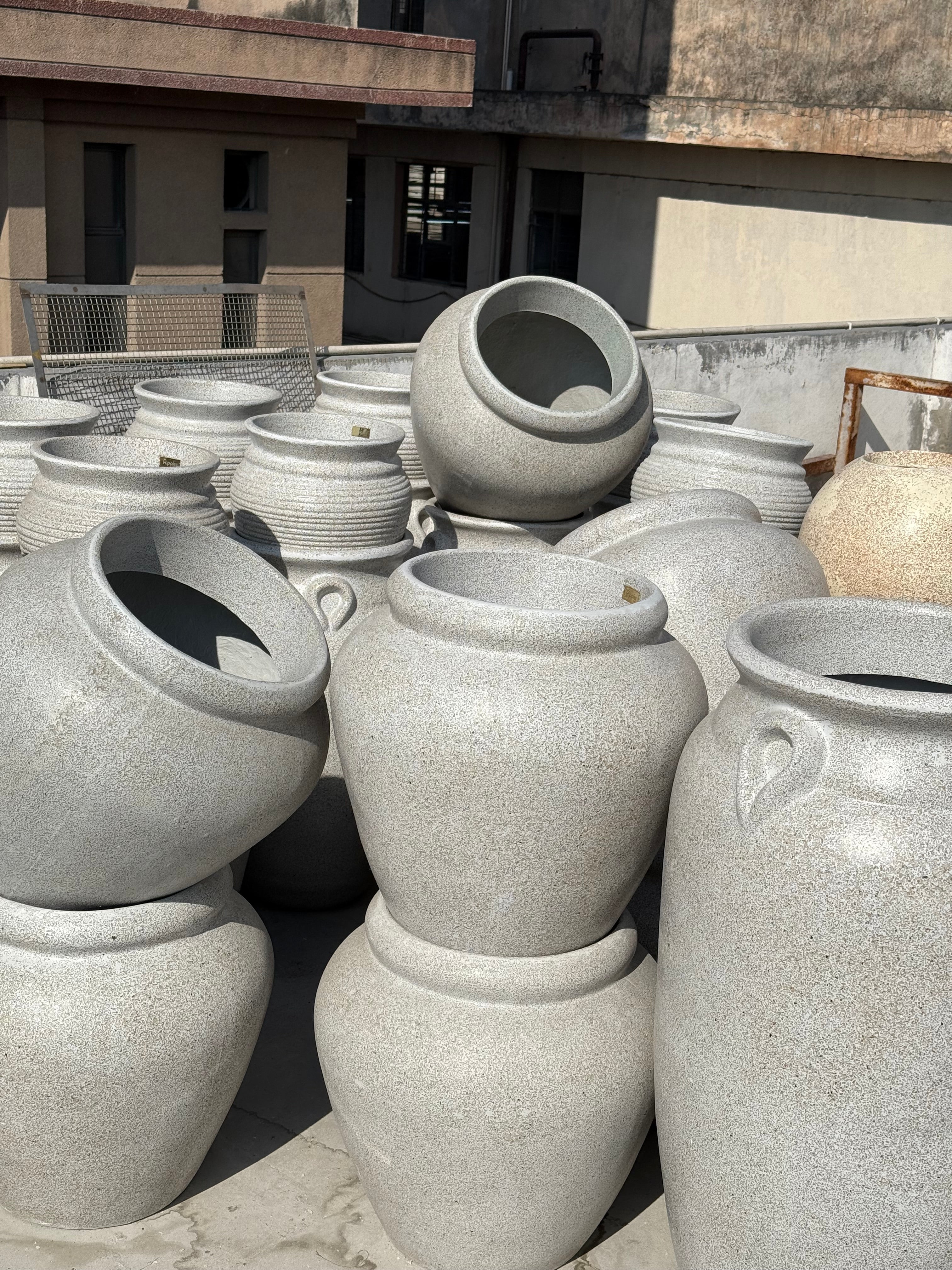 The Italian Trio - Set of 3 Rustic Planters in Beige - Ripples Home