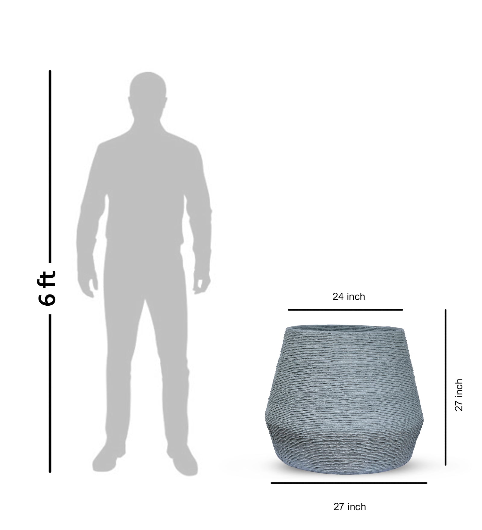 Black Kai Planter 27" - Ripples Home