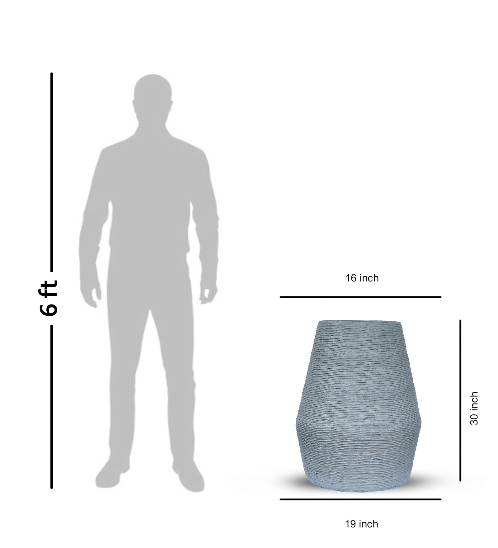 Grey Kai Planter 30" - Ripples Home