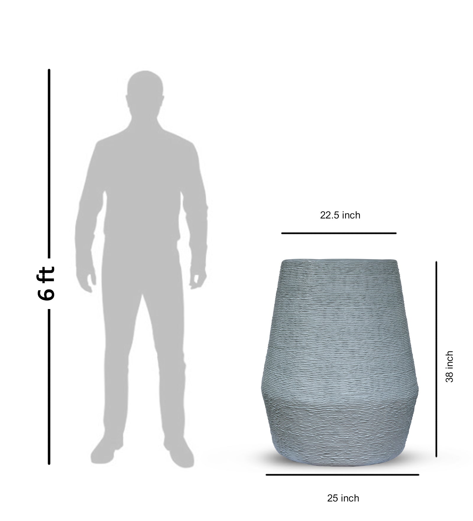 Grey Kai Planter 38" - Ripples Home