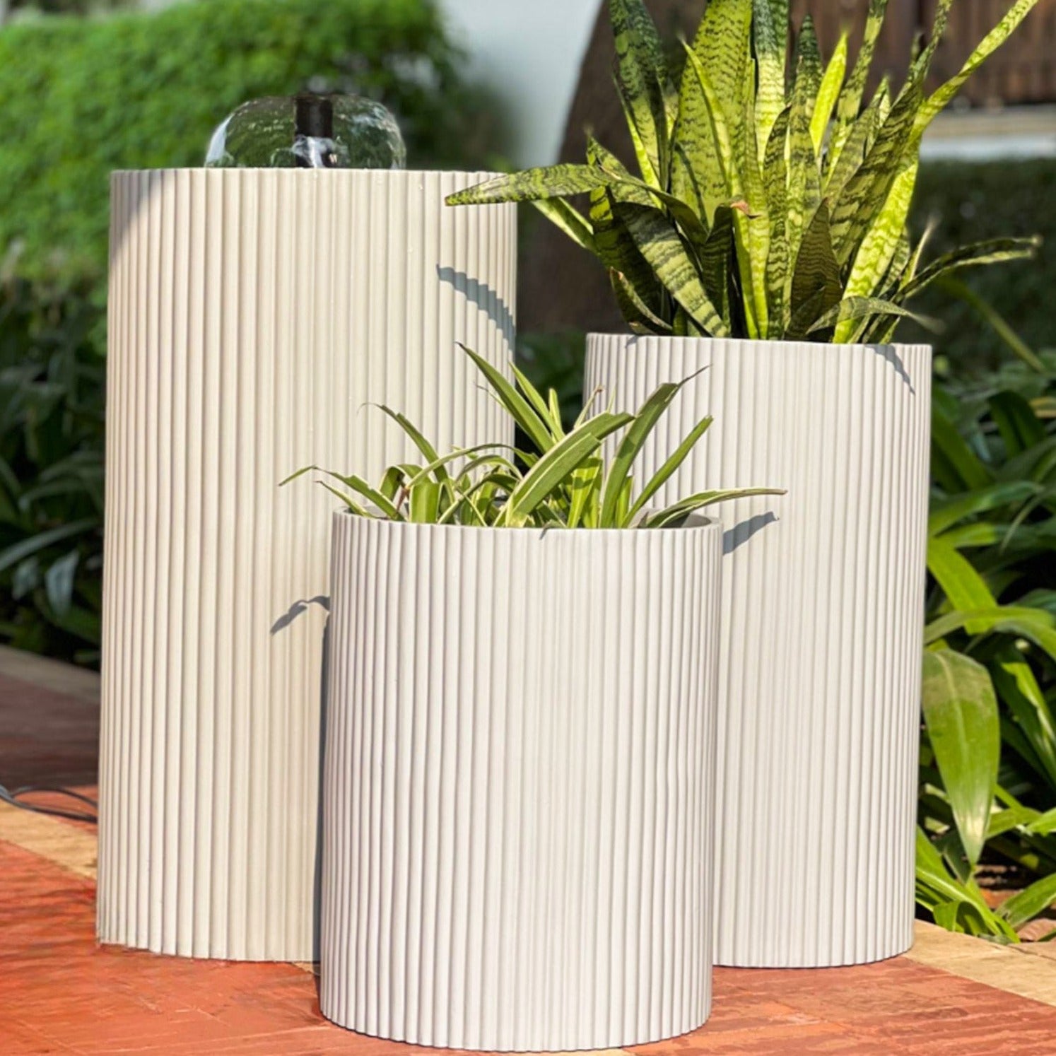 Midori Planter Tall with Fountain - Ripples Home