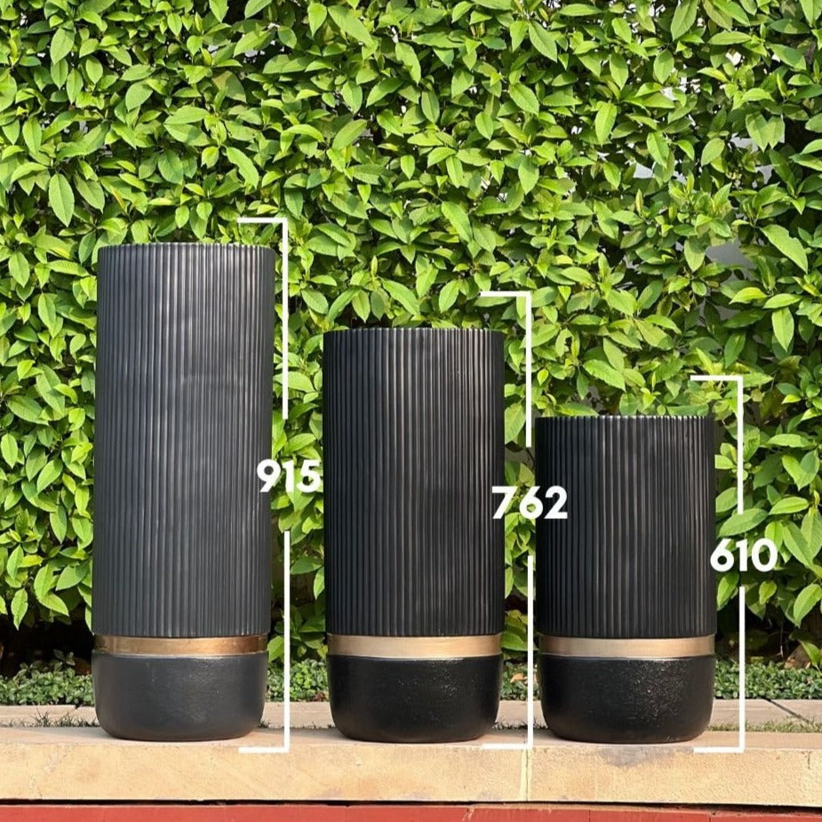 Midori Planter Tall with Round Base - Ripples Home