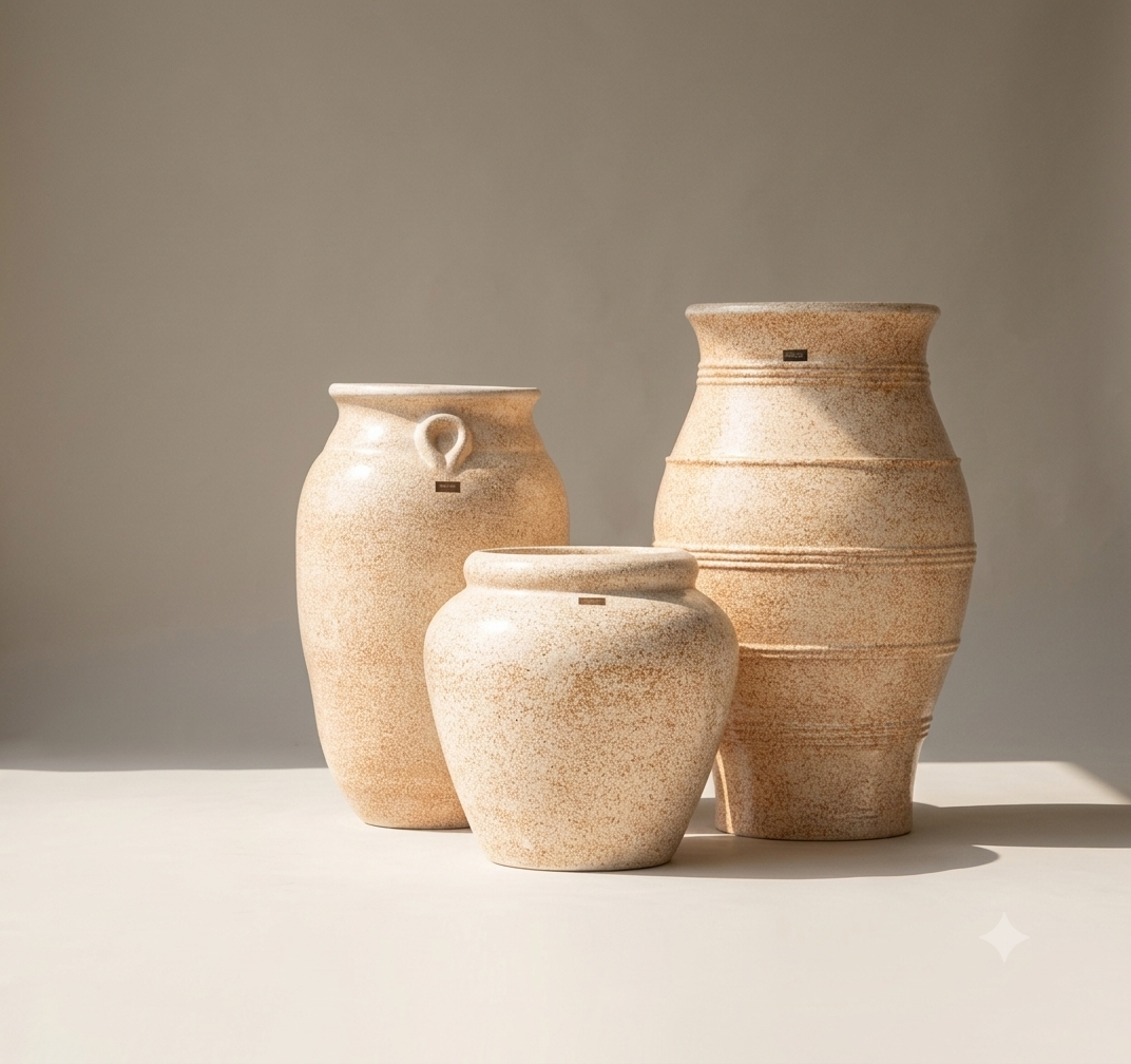 Roma Set of 3 Rustic Planters