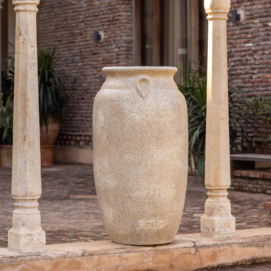 Pisa Set of 3 Rustic Planters in Beige
