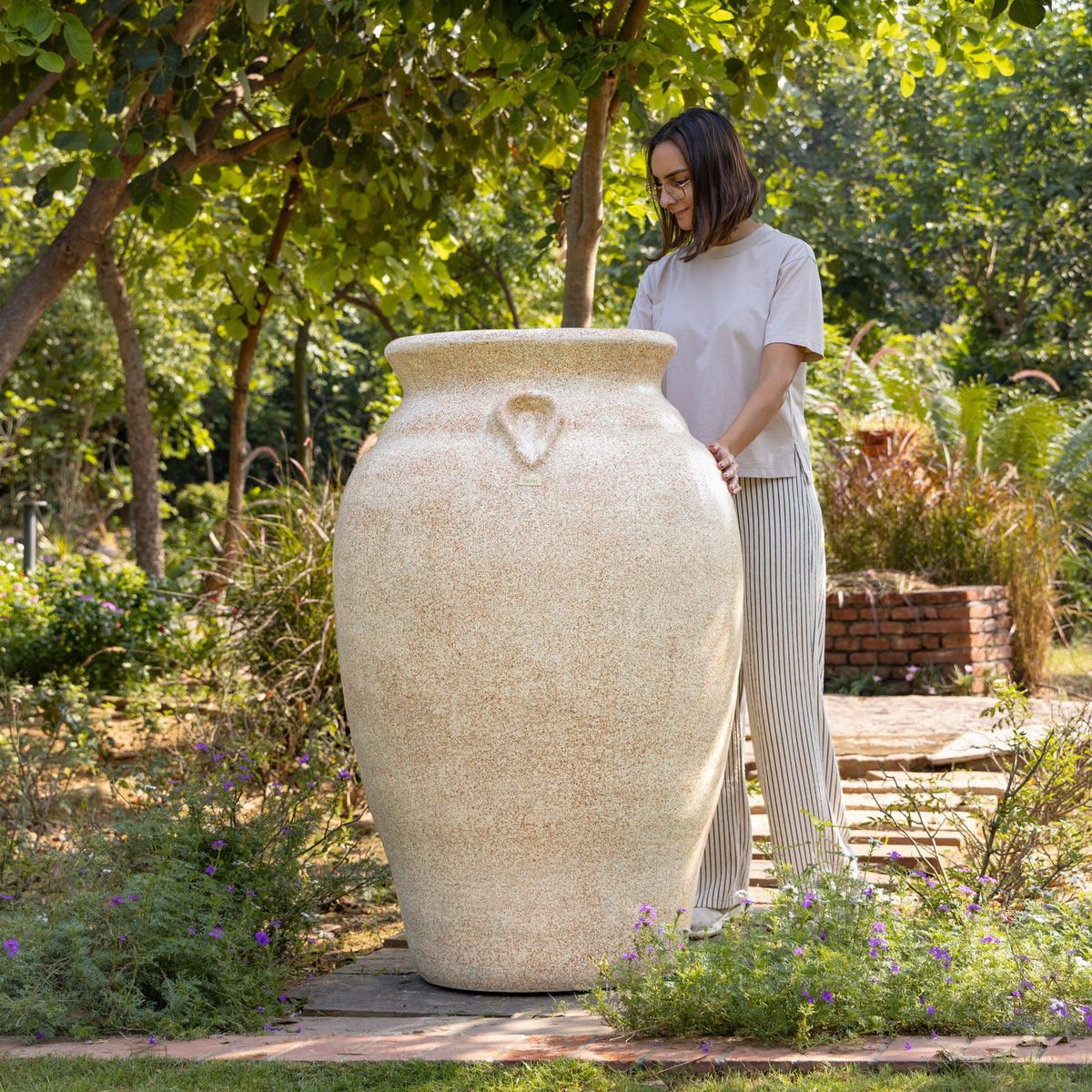 Amalfi Planter Large - Beige - Ripples Home