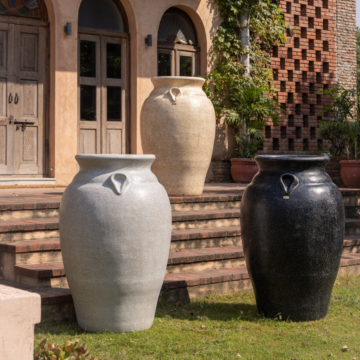 Amalfi Planter Large - Black - Ripples Home