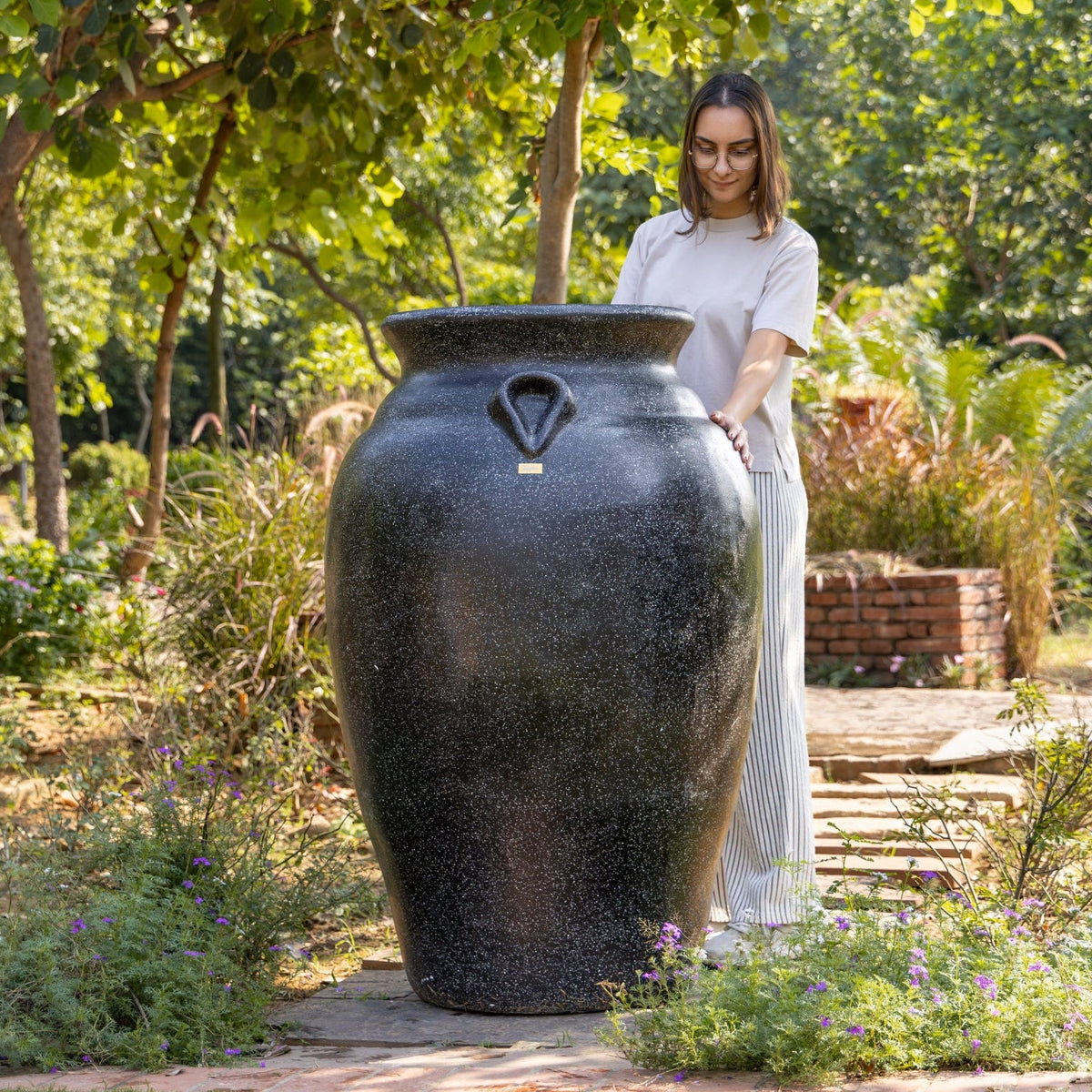 Amalfi Planter Large - Black - Ripples Home