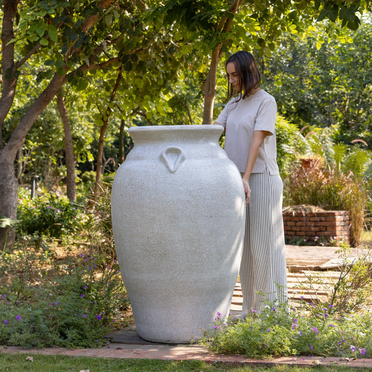 Amalfi Planter Large - Light Grey - Ripples Home