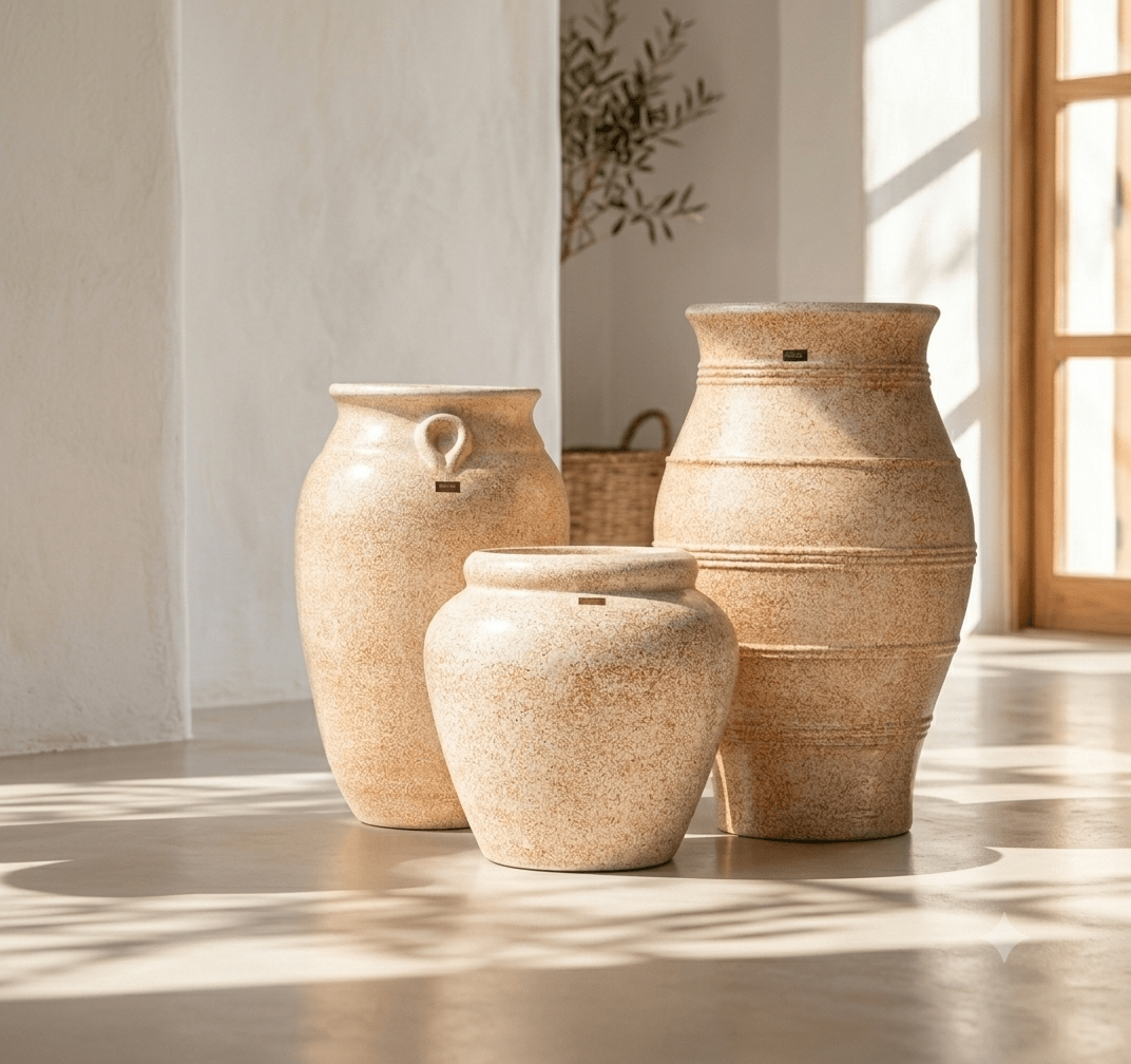 Roma Set of 3 Rustic Planters - Ripples Home